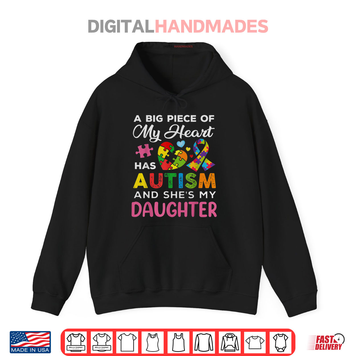 A Big Piece Of My Heart Has Autism and She Is My Daughter Shirt A Big Piece Of My Heart Has Autism and She Is My Daughter Shirt