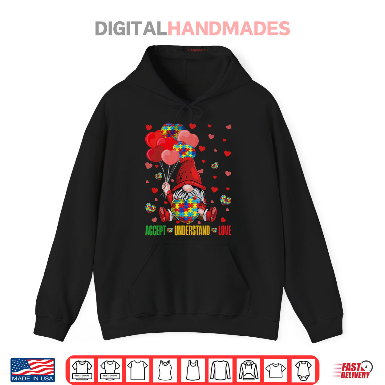 Accept Understand Love Puzzle Autism Heart Gnome Valentine Shirt Accept Understand Love Puzzle Autism Heart Gnome Valentine Shirt