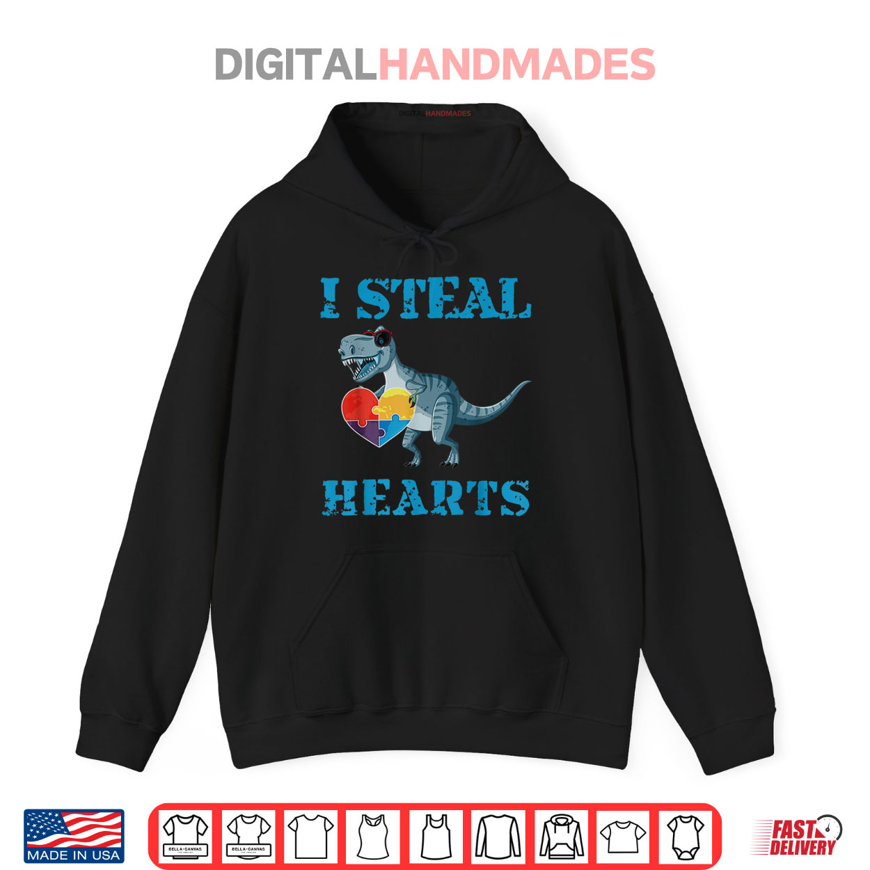 I Steal Hearts Cute Dinosaur Autism Awareness Valentines Day Shirt I Steal Hearts Cute Dinosaur Autism Awareness Valentines Day Shirt