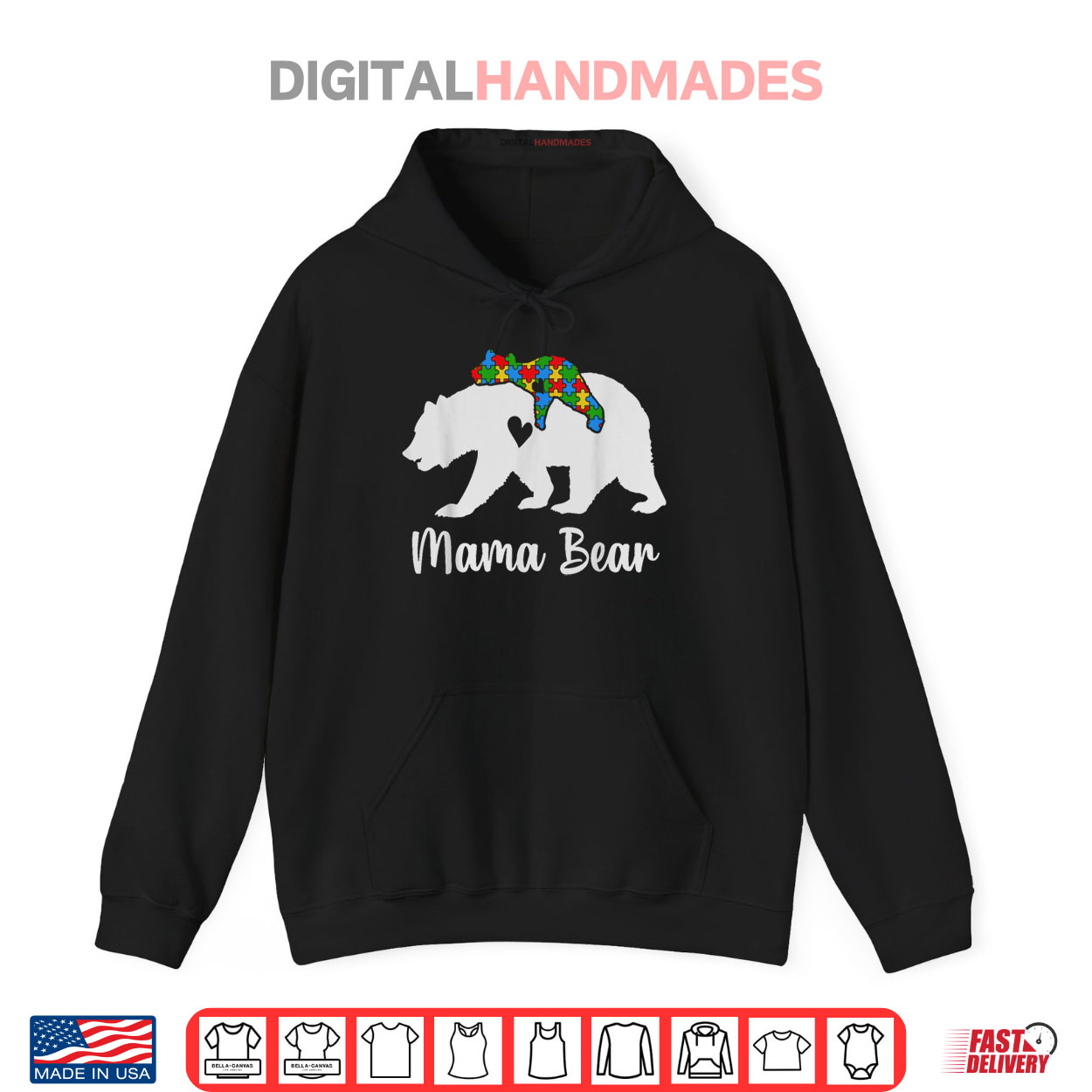 Mama Bear Love Support Autism Awareness Bear Family Shirt Mama Bear Love Support Autism Awareness Bear Family Shirt