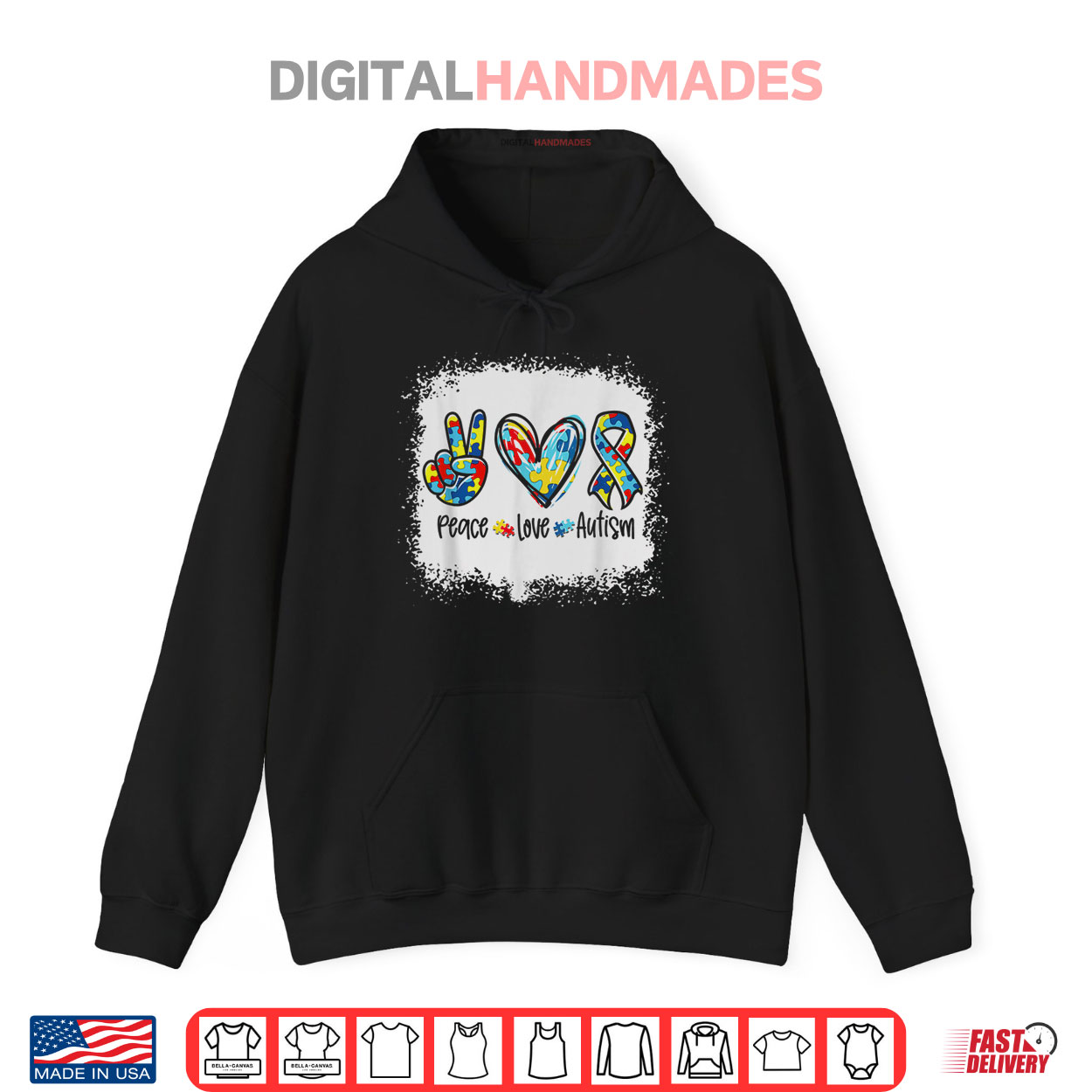 Peace Love Autism In April We Wear Blue For Autism Awareness Shirt Peace Love Autism In April We Wear Blue For Autism Awareness Shirt