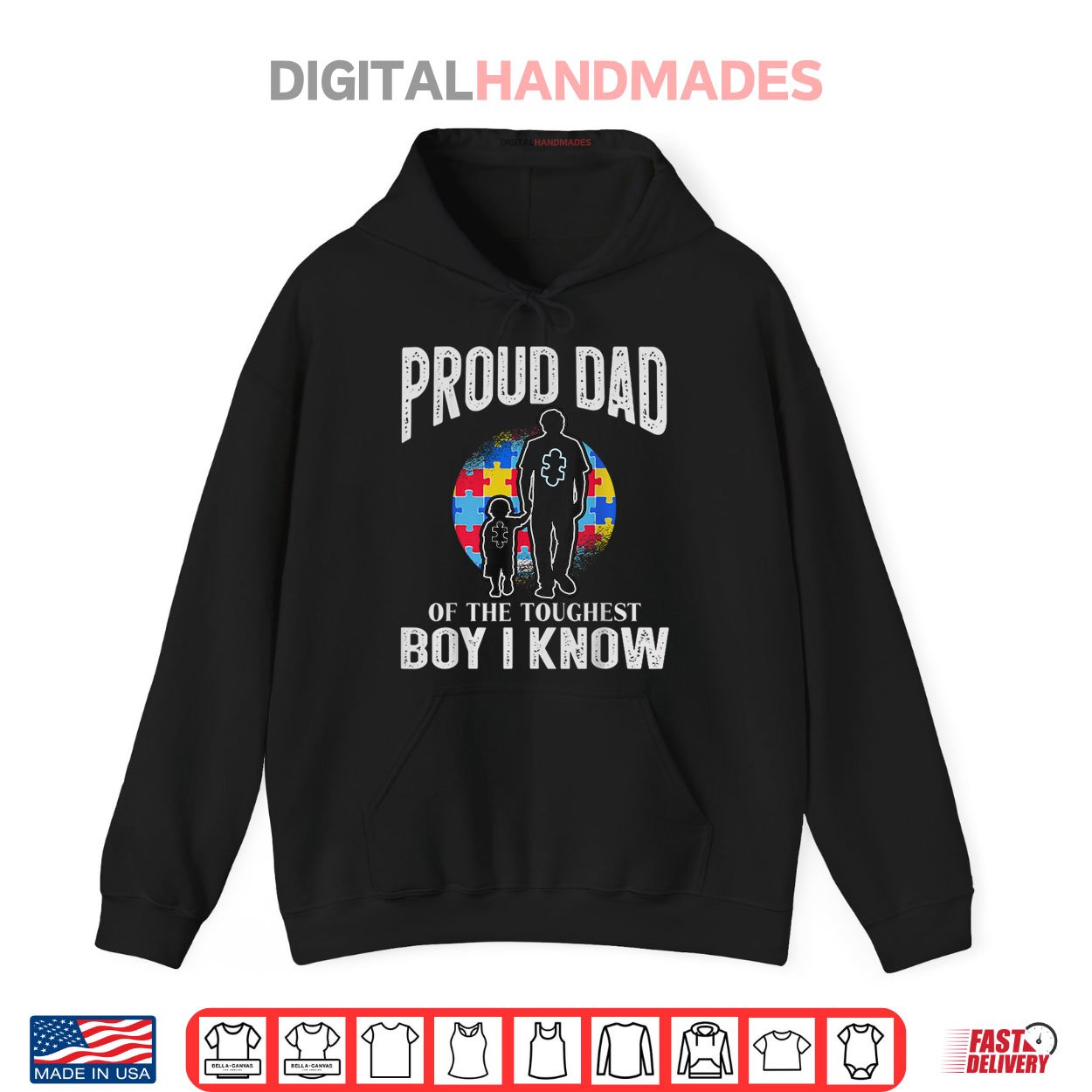 Proud Dad Of The Toughest Boy I Know Autism Awareness Puzzle Shirt Proud Dad Of The Toughest Boy I Know Autism Awareness Puzzle Shirt