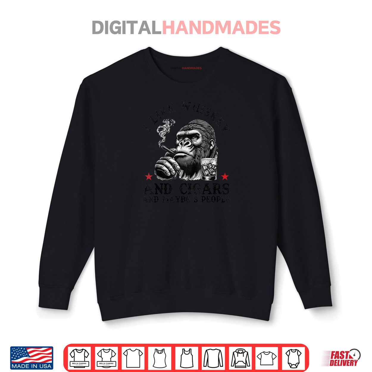 I Like Whiskey And Cigars And Maybe 3 People Monkey Shirt I Like Whiskey And Cigars And Maybe 3 People Monkey Shirt