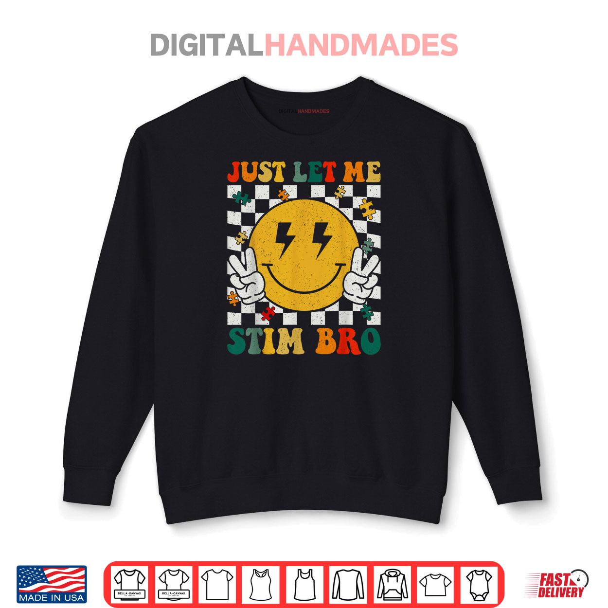 Just Let Me Stim Bro Groovy Smile Face Autism Awareness Shirt Just Let Me Stim Bro Groovy Smile Face Autism Awareness Shirt