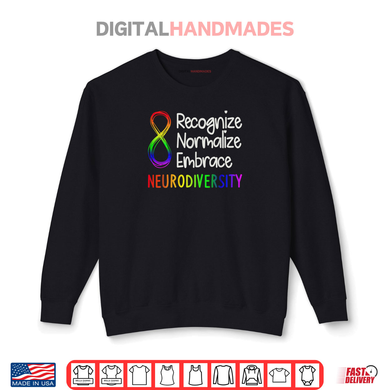 Neurodiversity Shirt Autism Spectrum ASD Rainbow Infinity Shirt Neurodiversity Shirt Autism Spectrum ASD Rainbow Infinity Shirt