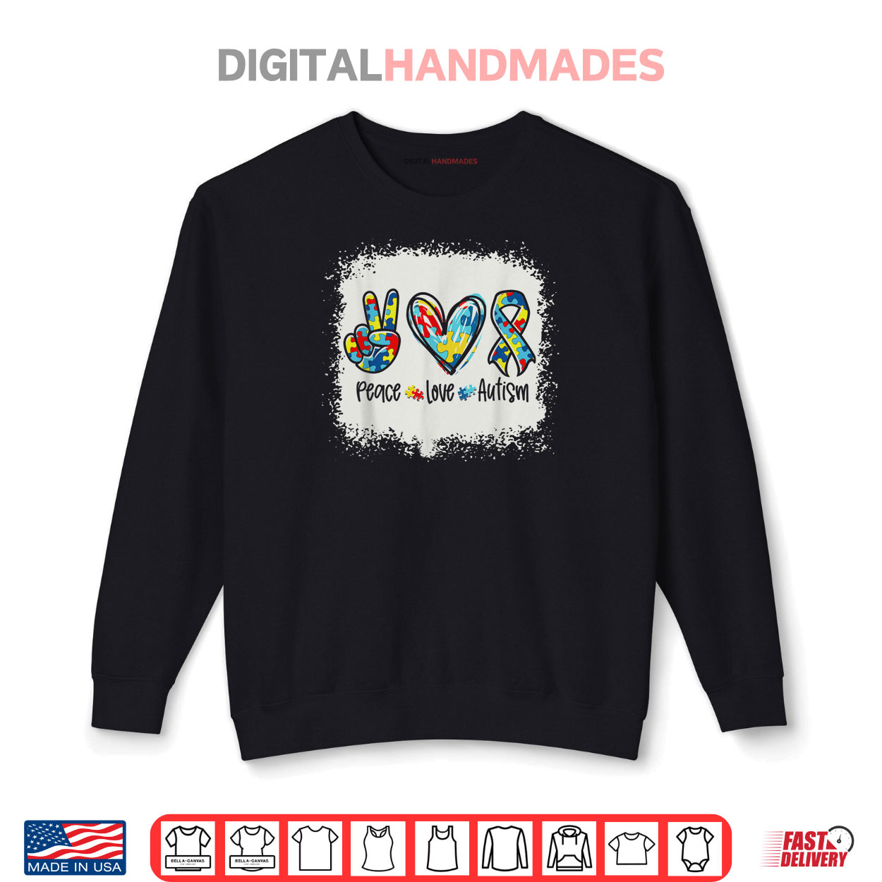 Peace Love Autism In April We Wear Blue For Autism Awareness Shirt Peace Love Autism In April We Wear Blue For Autism Awareness Shirt