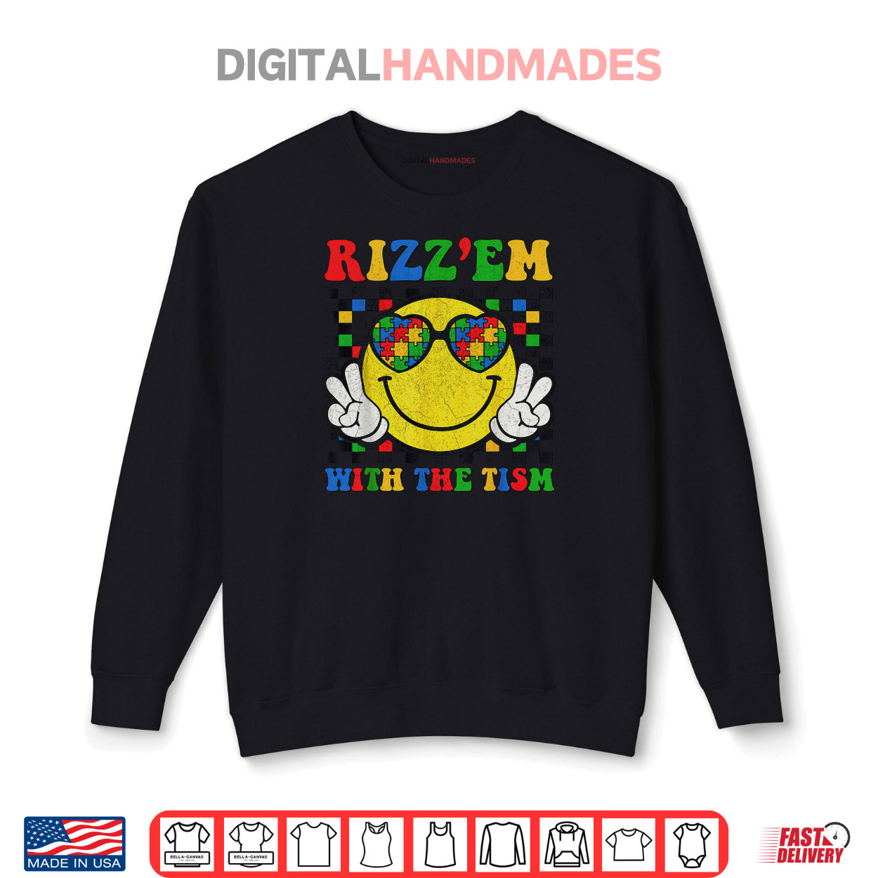 Rizz Em With The Tism Funny Autism Awareness Boys Girls Shirt Rizz Em With The Tism Funny Autism Awareness Boys Girls Shirt