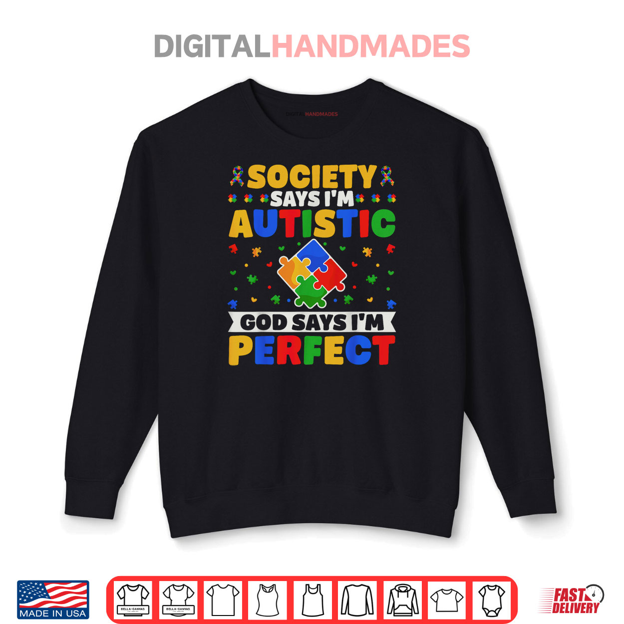 Society Says I’m Autistic God Says I’m Perfect Autism Day Shirt Society Says I’m Autistic God Says I’m Perfect Autism Day Shirt