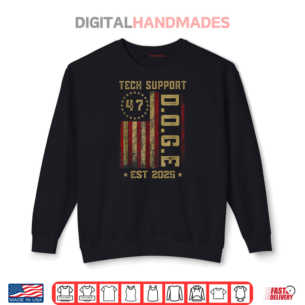 Tech Support D.O.G.E. Funny USA Flag Shirt Tech Support D.O.G.E. Funny USA Flag Shirt
