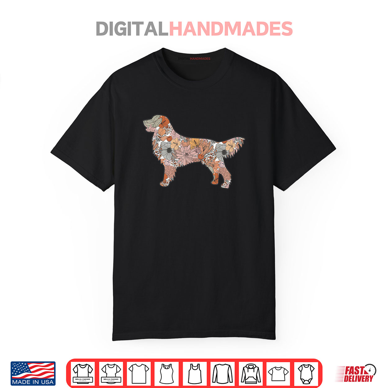 Wildflower Golden Retriever, Cute Mother’s Day Golden Mom Shirt Wildflower Golden Retriever, Cute Mother’s Day Golden Mom Shirt