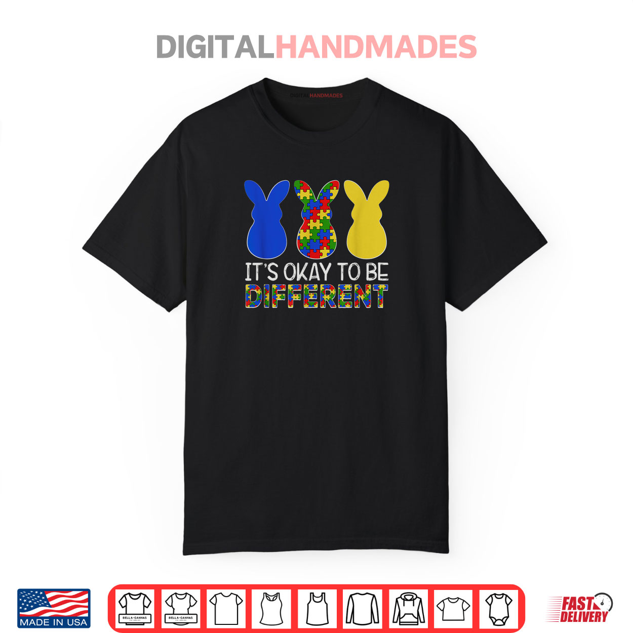 It’s OK To Be Different Autism Awareness Easter Bunny Shirt It’s OK To Be Different Autism Awareness Easter Bunny Shirt