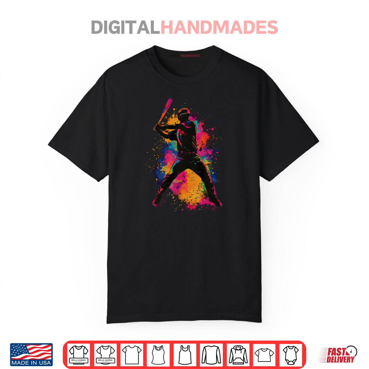 Colorful Baseball Player Shirt Colorful Baseball Player Shirt