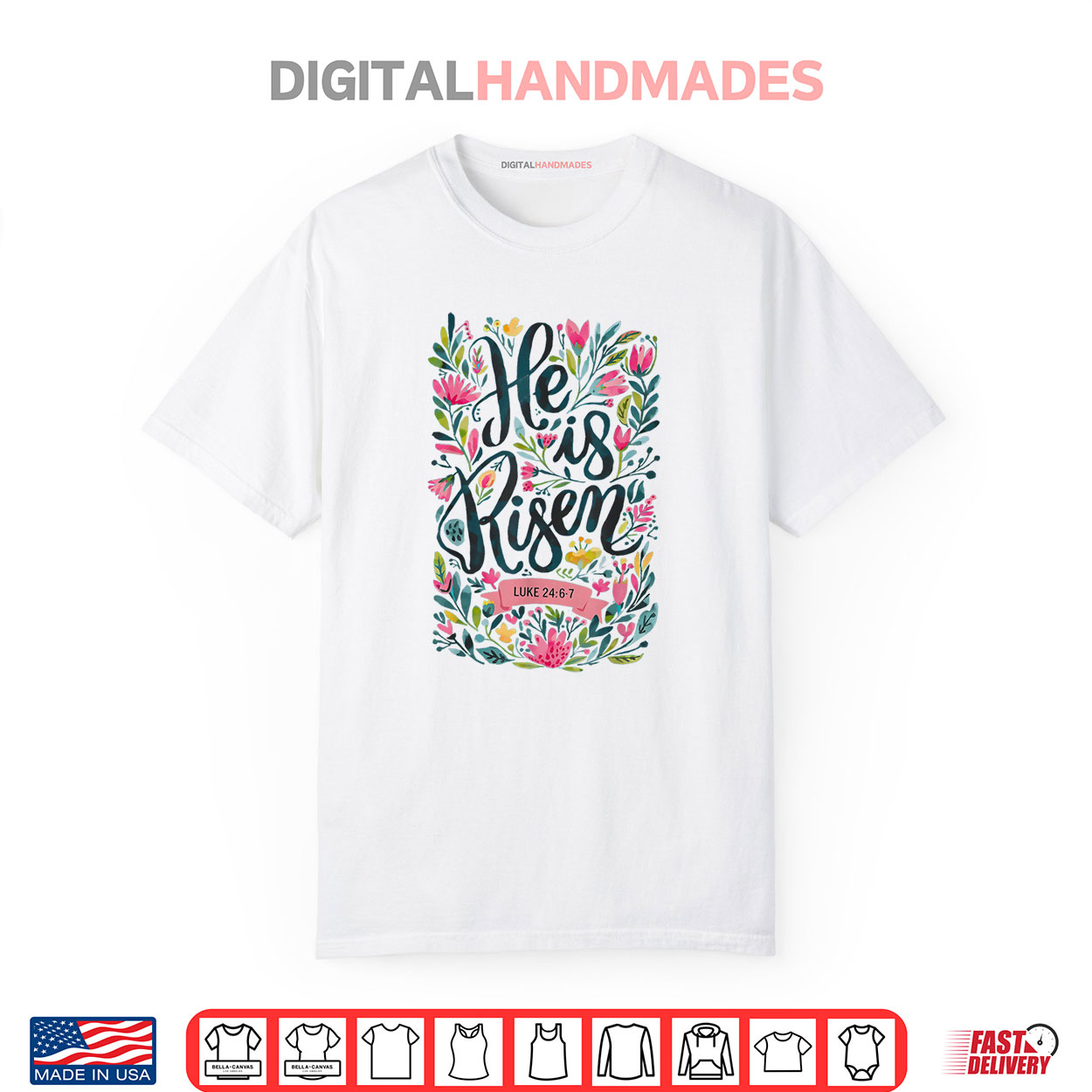 Floral Religious He is Risen Christian Happy Easter Shirt Floral Religious He is Risen Christian Happy Easter Shirt