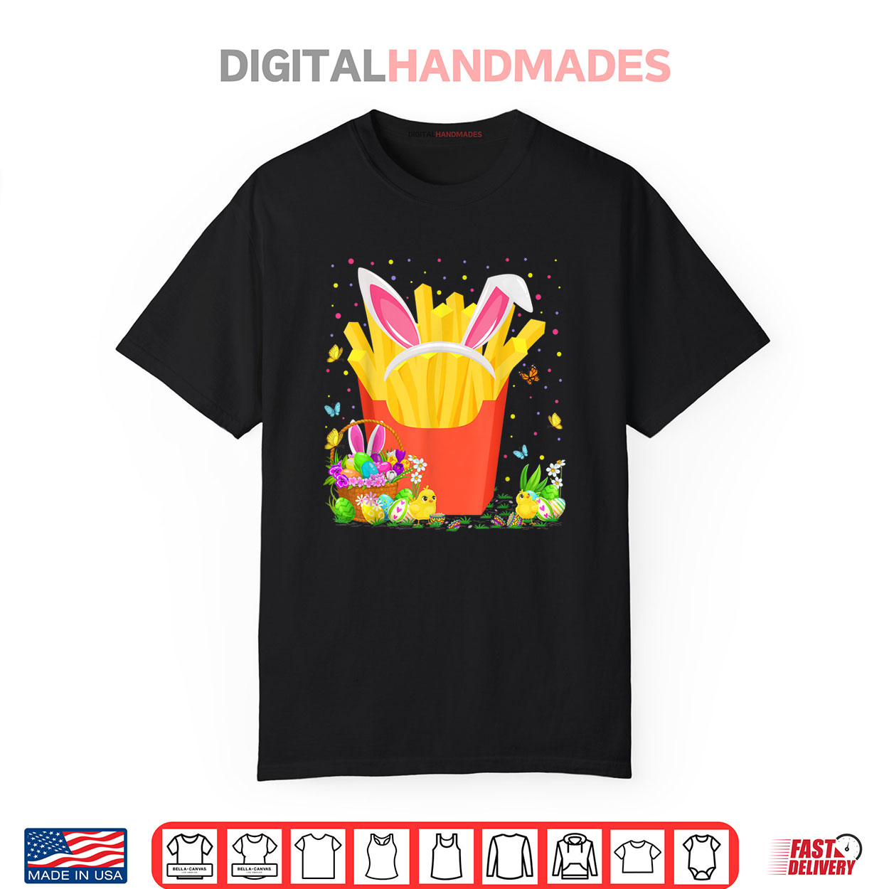 French Fries Food Easter Egg Hunt Bunny French Fries Easter Shirt French Fries Food Easter Egg Hunt Bunny French Fries Easter Shirt