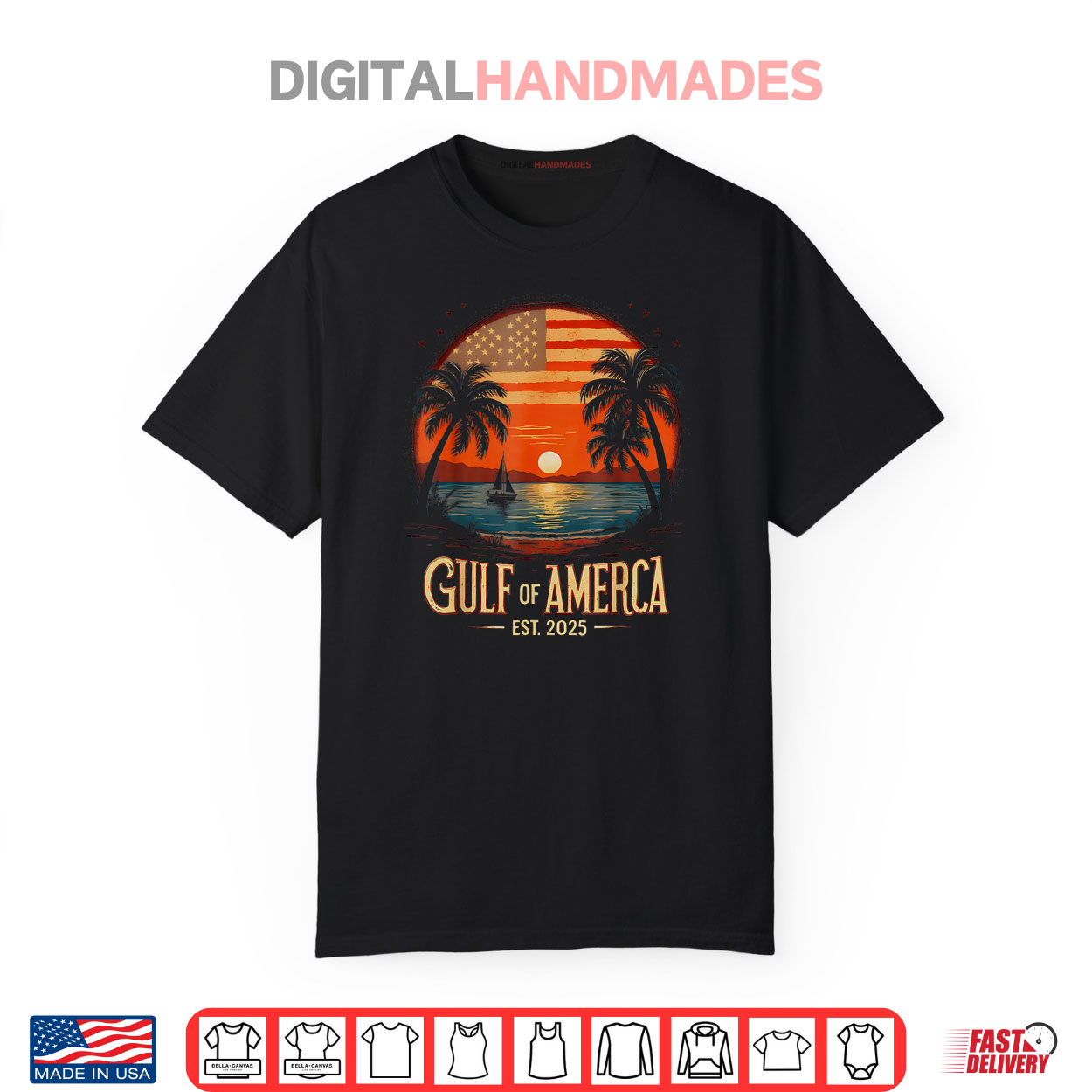 Gulf Of US America Est 2025 Retro Vintage Beach Shirt Gulf Of US America Est 2025 Retro Vintage Beach Shirt