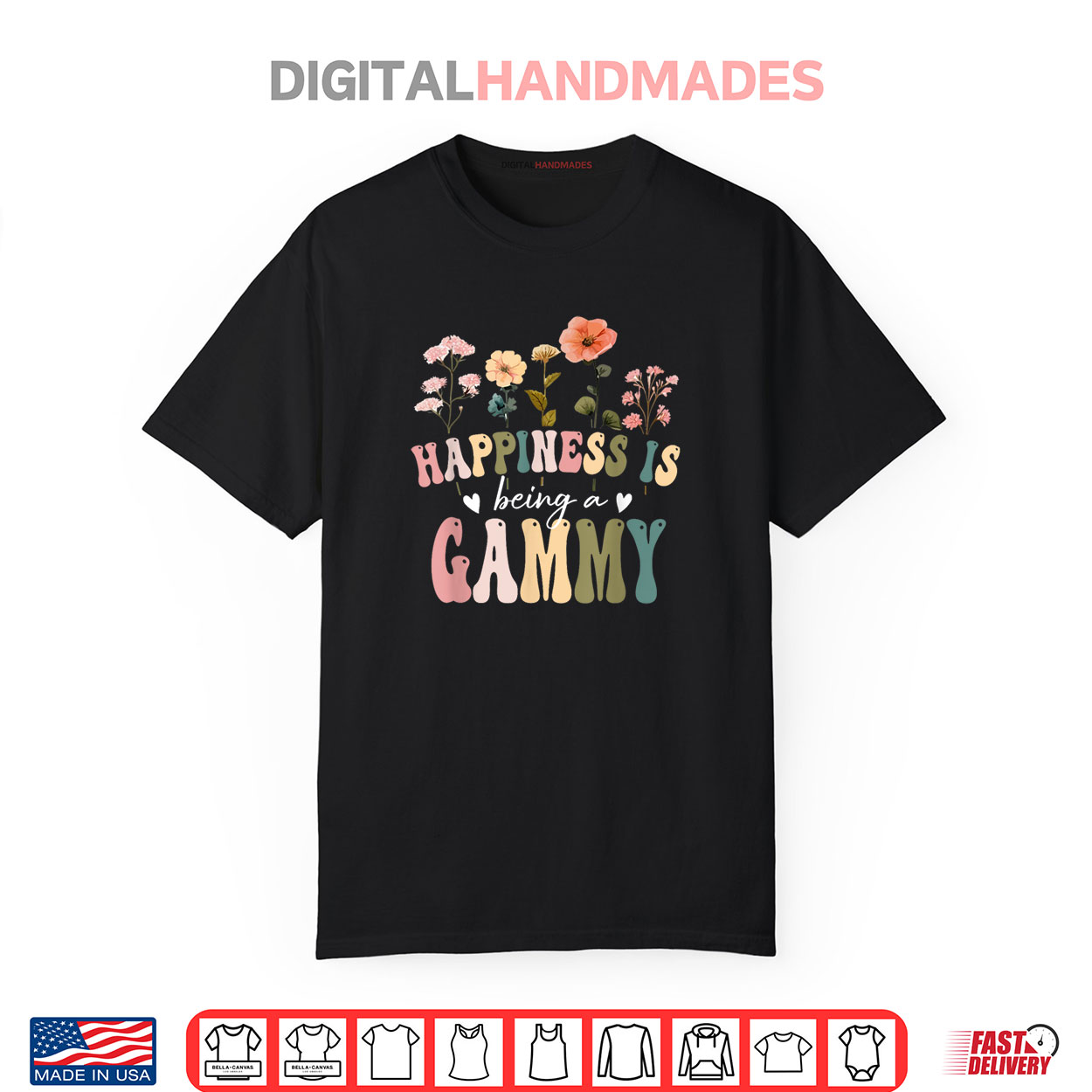 Happiness is Being a Gammy Floral Design Gammy Mother’s Day Shirt Happiness is Being a Gammy Floral Design Gammy Mother’s Day Shirt