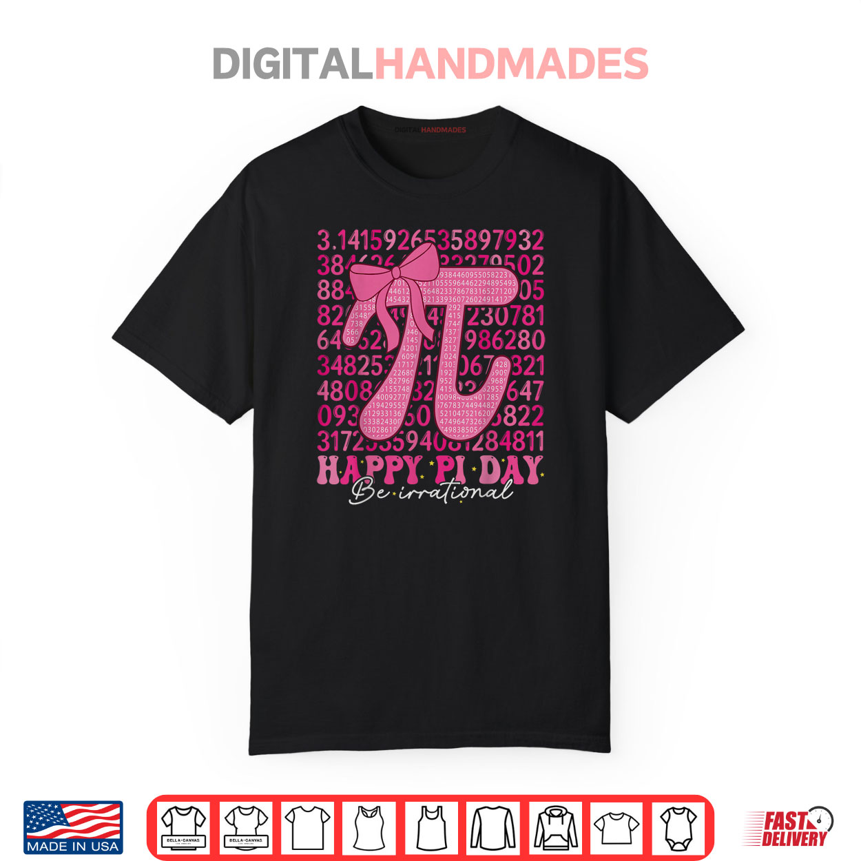 Happy Pi Day Be Irrational Girls Bow Math Teacher Women Pi Shirt Happy Pi Day Be Irrational Girls Bow Math Teacher Women Pi Shirt