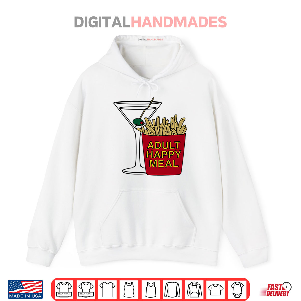 Adult Happy Meal Martini And Fries Shirt Adult Happy Meal Martini And Fries Shirt