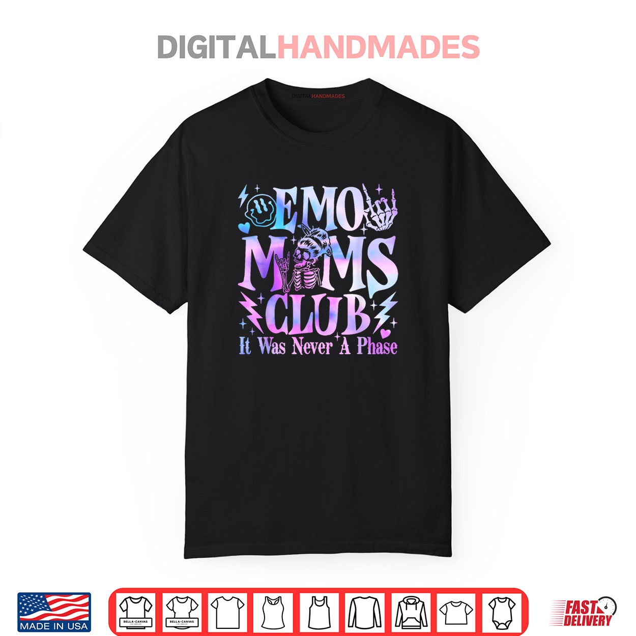 It Was Never A Phase Emo Moms Club Mother’s Day Skeleton Shirt
