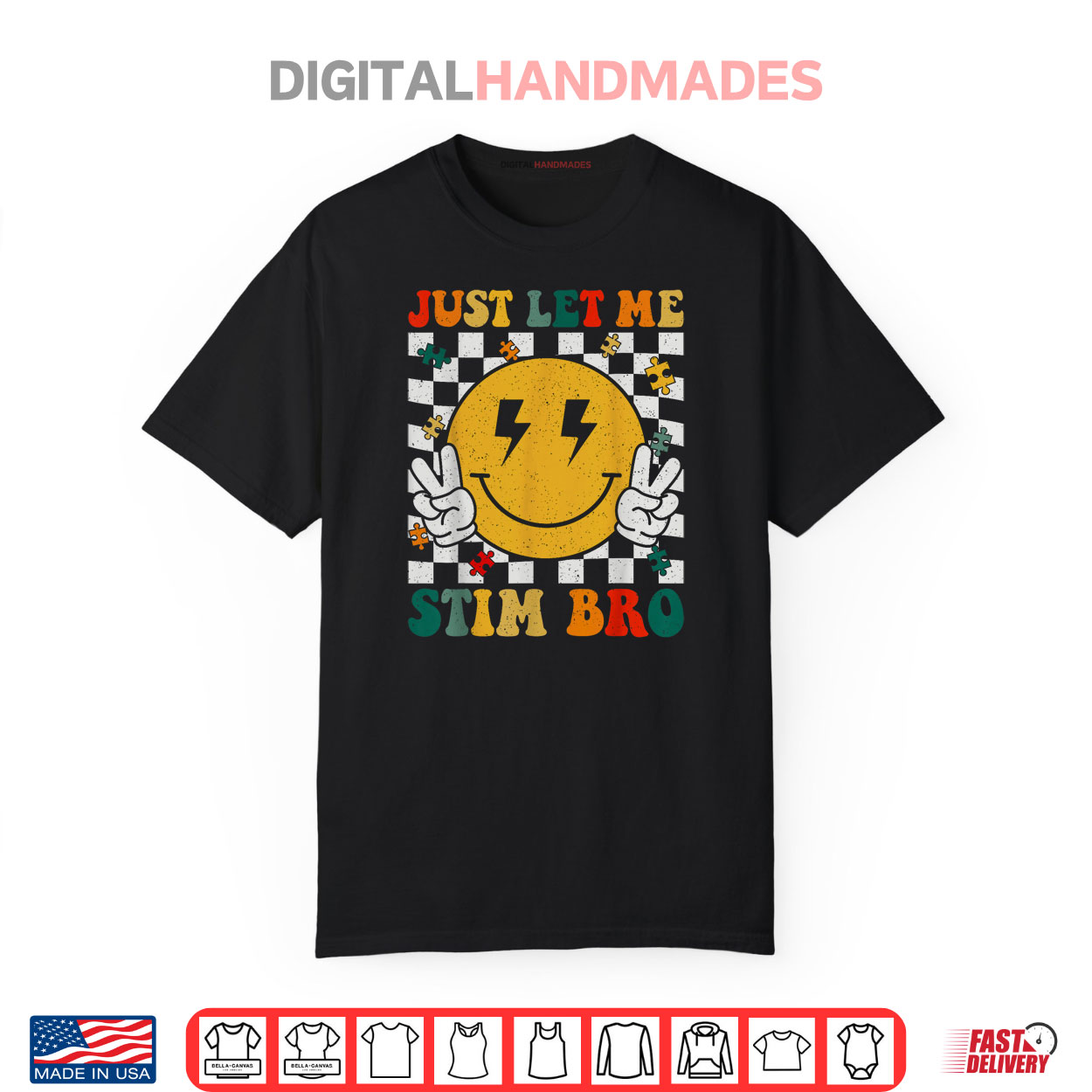 Just Let Me Stim Bro Groovy Smile Face Autism Awareness Shirt Just Let Me Stim Bro Groovy Smile Face Autism Awareness Shirt