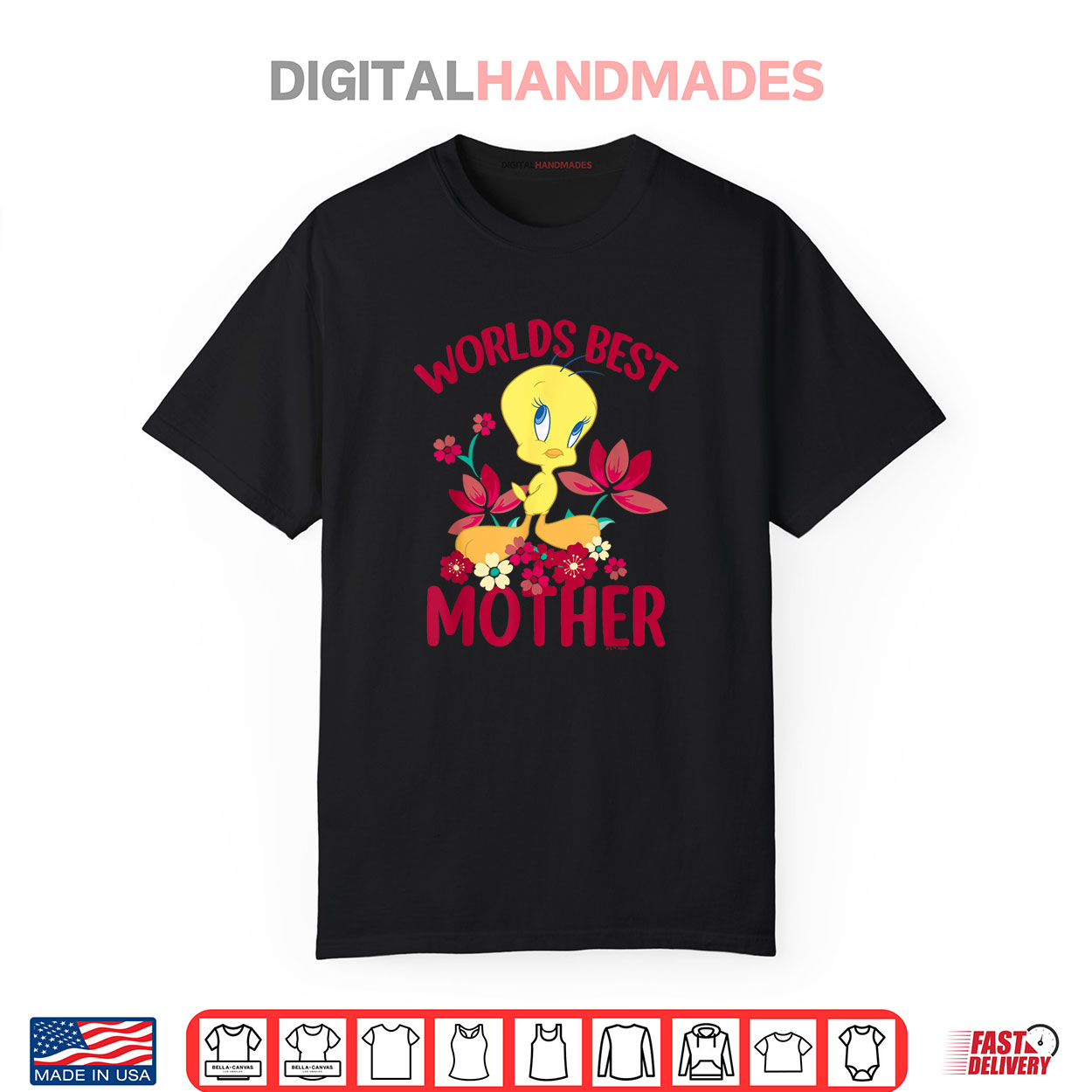 Looney Tunes Mother’s Day Tweety Worlds Best Mom Shirt