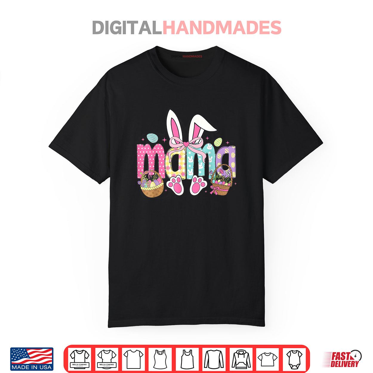 Mama Bunny Easter Coquette Bow Shirt Mama Bunny Easter Coquette Bow Shirt