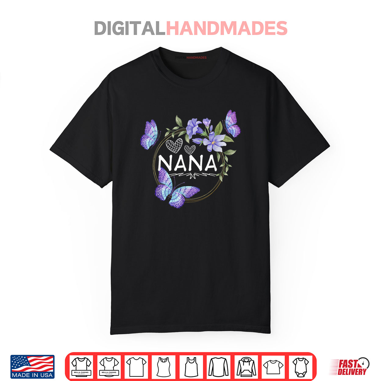 Nana shirt For Women with butterflies Mother’s Day Shirt Nana shirt For Women with butterflies Mother’s Day Shirt
