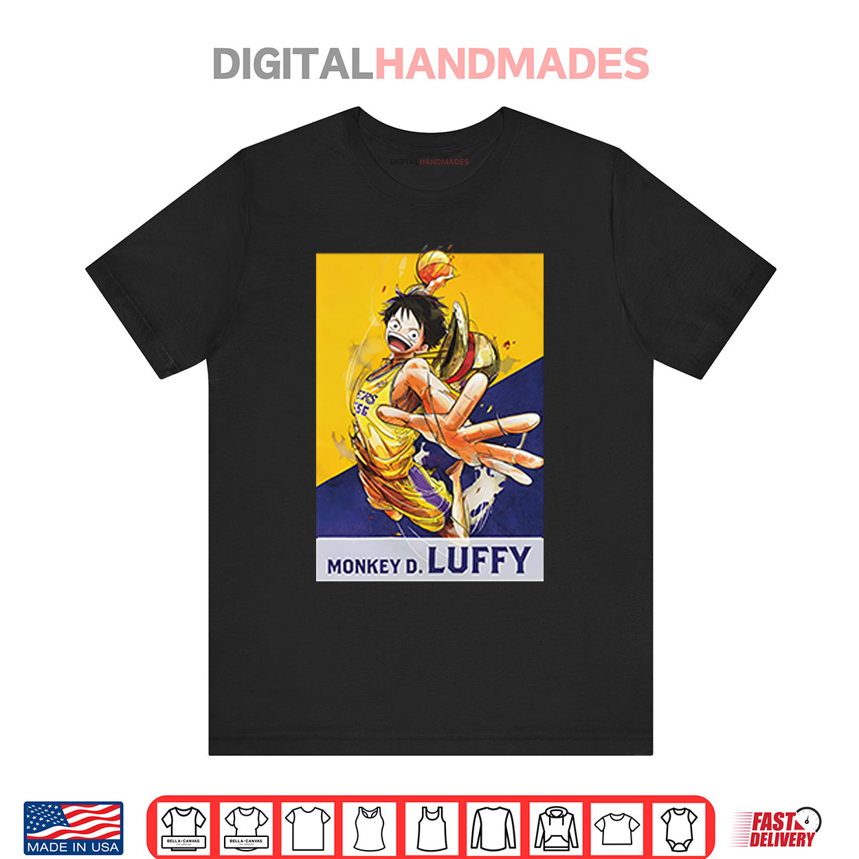One Piece x Los Angeles Lakers Monkey D. Luffy Shirt One Piece x Los Angeles Lakers Monkey D. Luffy Shirt
