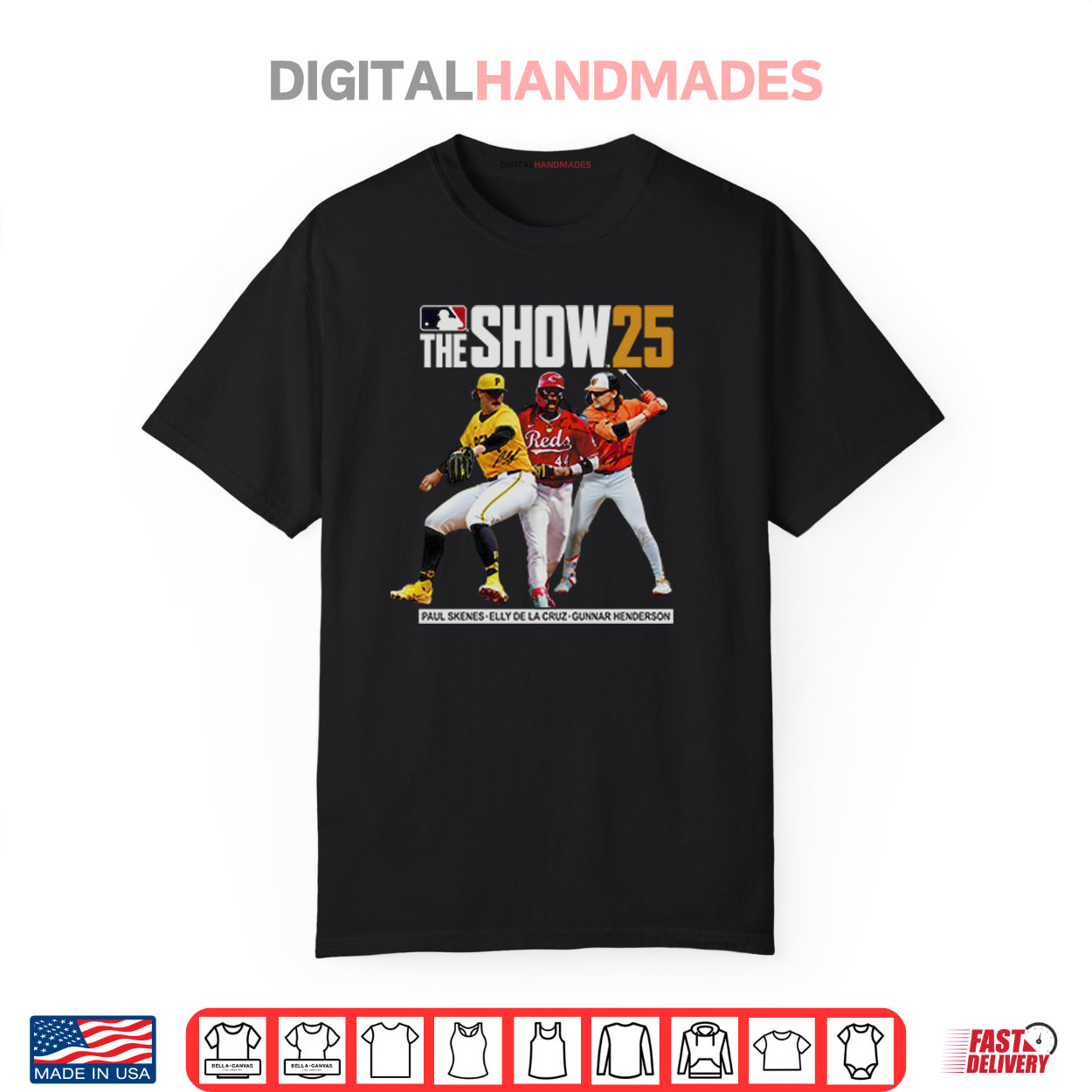 Paul Skenes Elly De La Cruz Gunnar Henderson The Show 25 Shirt Paul Skenes Elly De La Cruz Gunnar Henderson The Show 25 Shirt