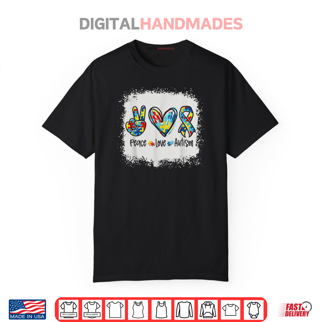 Peace Love Autism In April We Wear Blue For Autism Awareness Shirt Peace Love Autism In April We Wear Blue For Autism Awareness Shirt