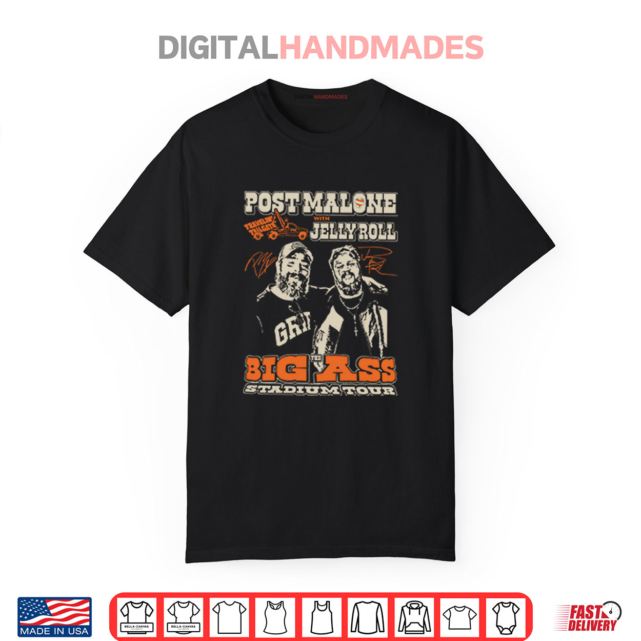 Post Malone Jelly Roll Big Ass Stadium Tour Shirt Post Malone Jelly Roll Big Ass Stadium Tour Shirt