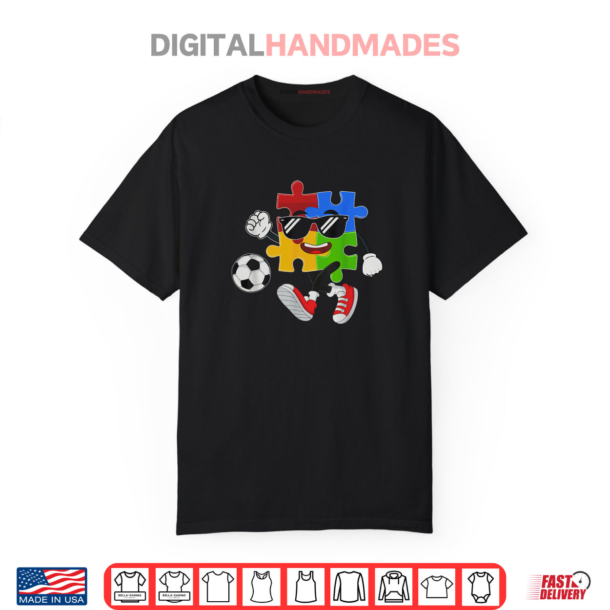 Puzzle Piece Playing Soccer Autism Awareness Day Shirt Puzzle Piece Playing Soccer Autism Awareness Day Shirt