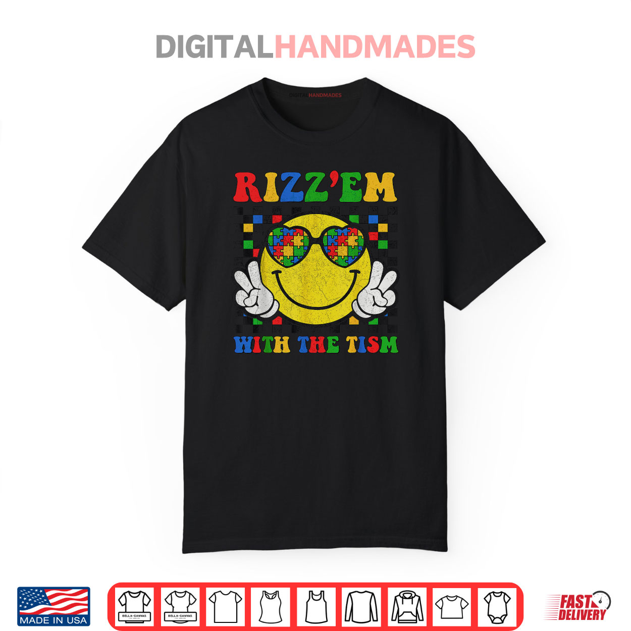Rizz Em With The Tism Funny Autism Awareness Boys Girls Shirt Rizz Em With The Tism Funny Autism Awareness Boys Girls Shirt