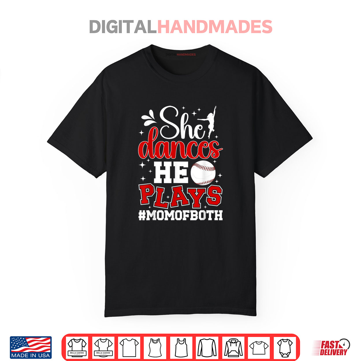 She Dances He Plays Mom Of Both Dance And Baseball Mom Shirt She Dances He Plays Mom Of Both Dance And Baseball Mom Shirt