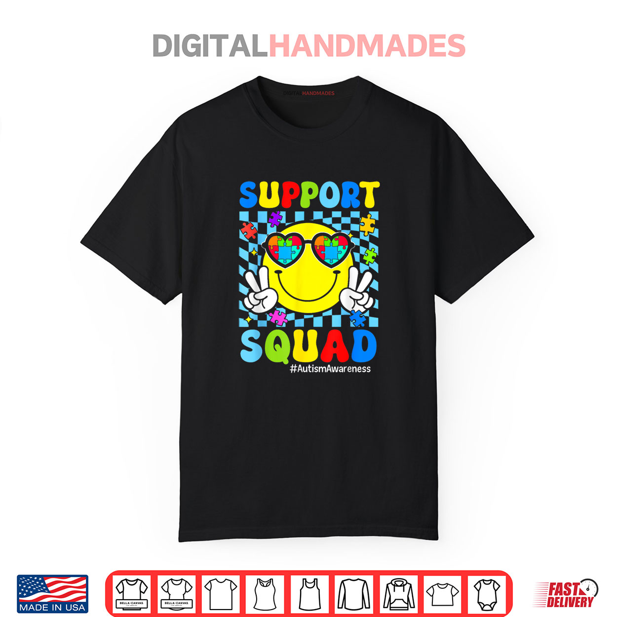 Support Squad Autism Awareness Smile Face Shirt Support Squad Autism Awareness Smile Face Shirt