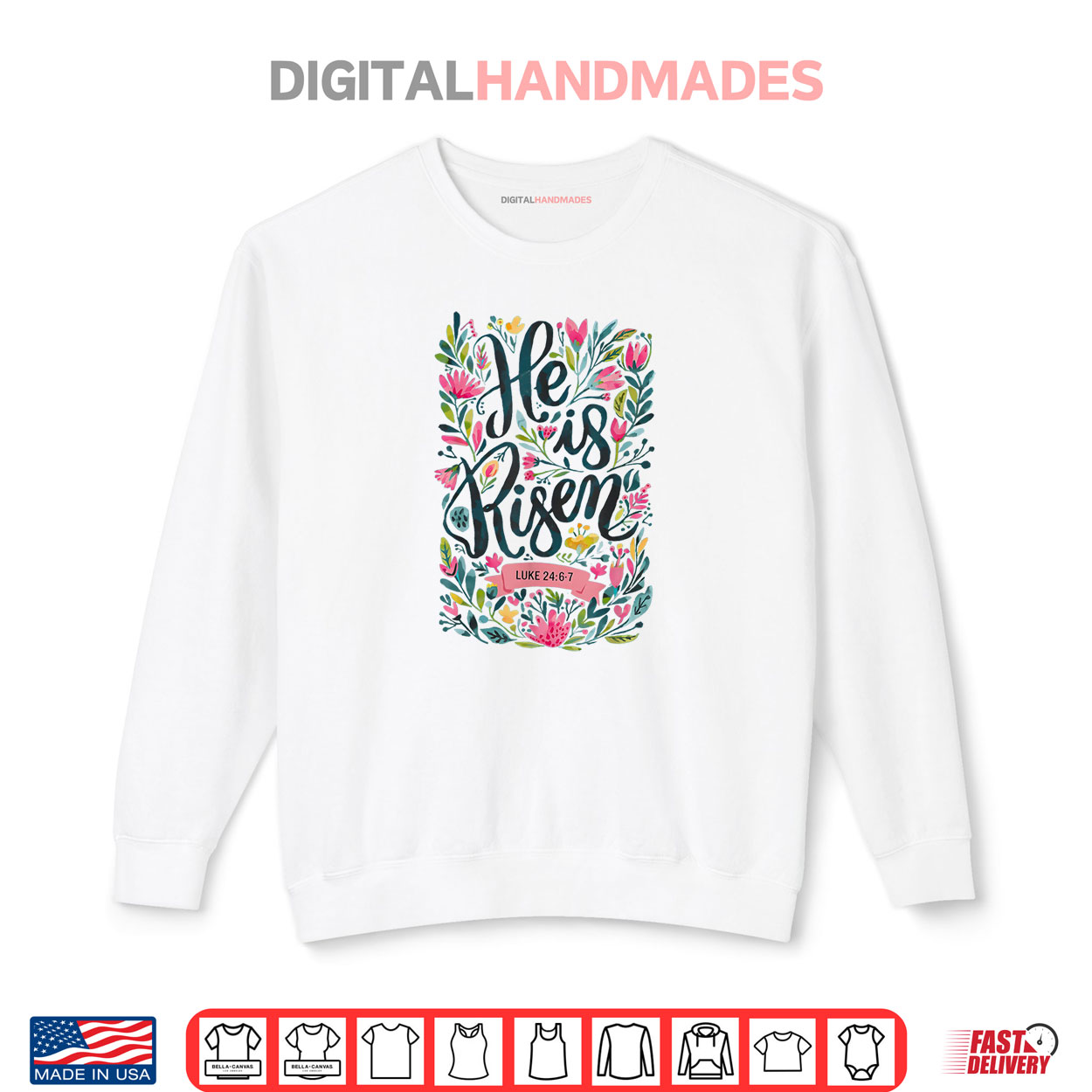 Floral Religious He is Risen Christian Happy Easter Shirt Floral Religious He is Risen Christian Happy Easter Shirt