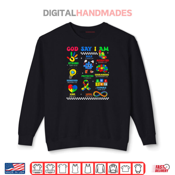 Sweatshirt God Says I Am Be Kind Autism Awareness Shirts Women Men Kids Shirt