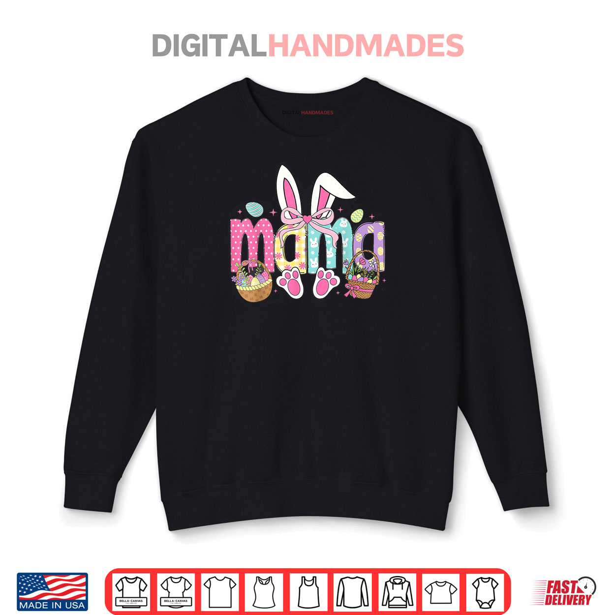 Mama Bunny Easter Coquette Bow Shirt Mama Bunny Easter Coquette Bow Shirt