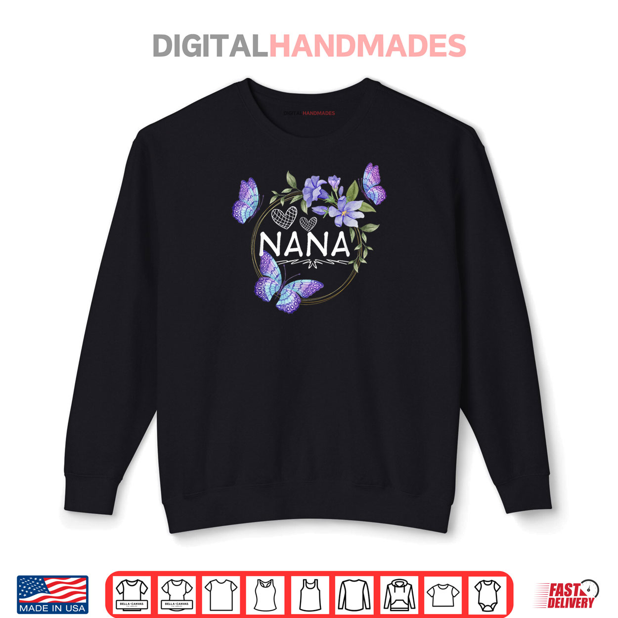 Nana shirt For Women with butterflies Mother’s Day Shirt Nana shirt For Women with butterflies Mother’s Day Shirt