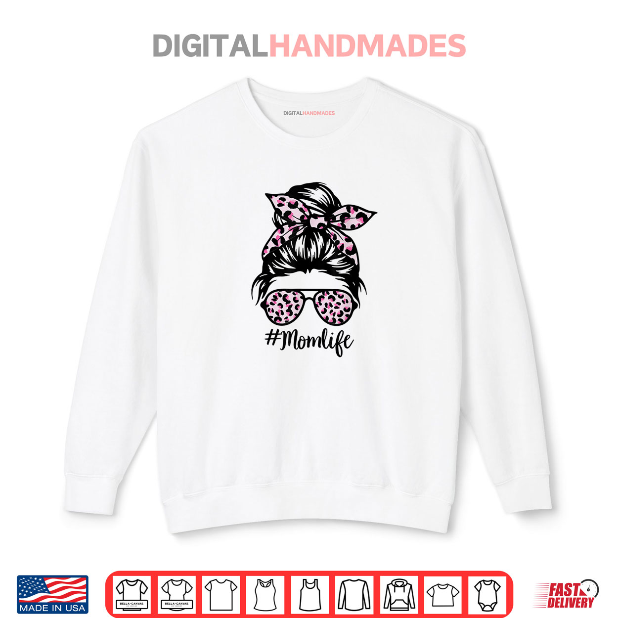 Pink Leopard Messy Bun Hair Glasses Mom Life Mother’s Day Shirt Pink Leopard Messy Bun Hair Glasses Mom Life Mother’s Day Shirt