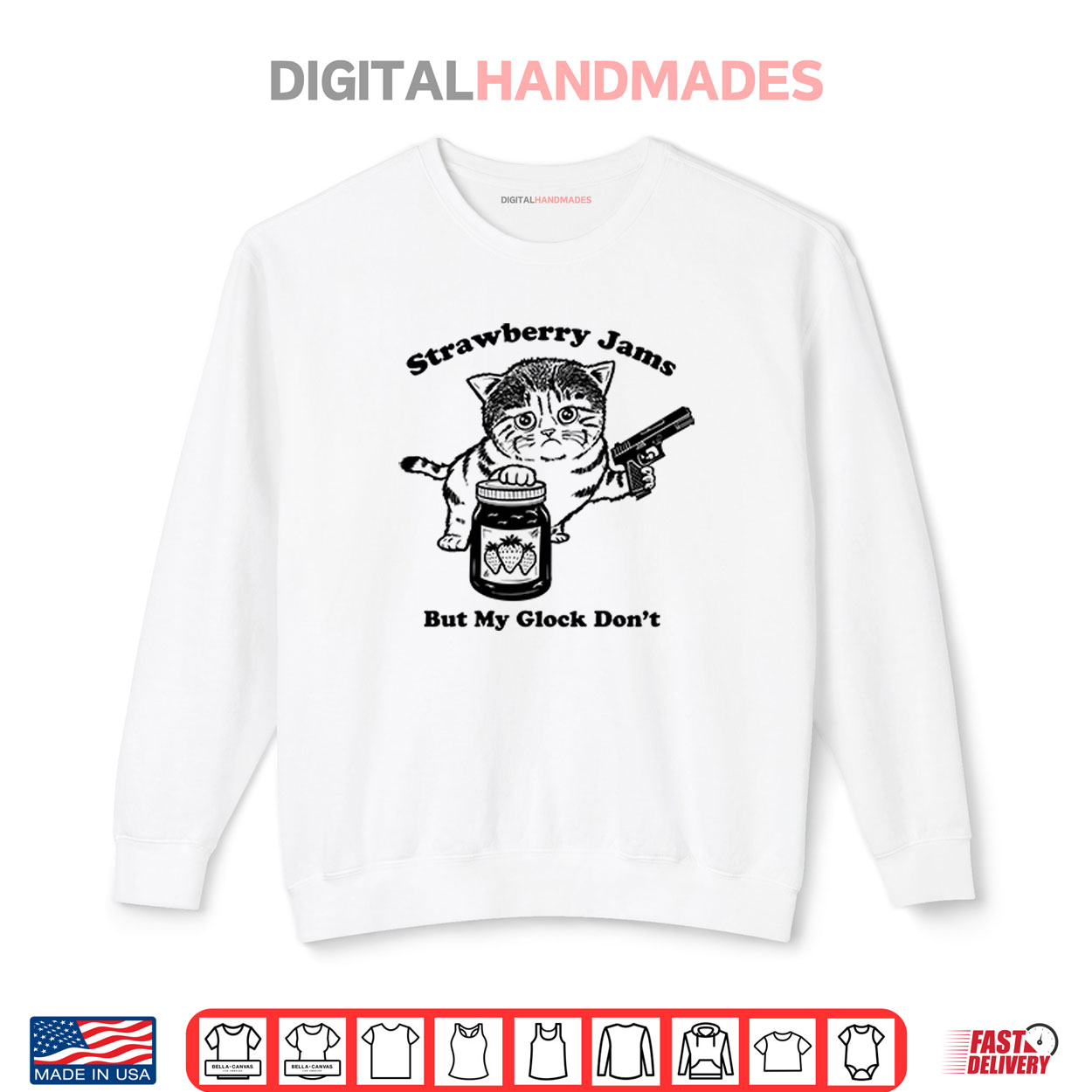 Strawberry Jams But My Glock Don’t Cat Shirt Strawberry Jams But My Glock Don’t Cat Shirt