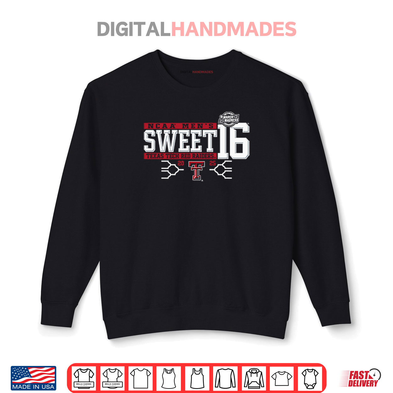 Texas Tech Red Raiders Sweet 16 2025 Men’s March Madness Shirt Texas Tech Red Raiders Sweet 16 2025 Men’s March Madness Shirt