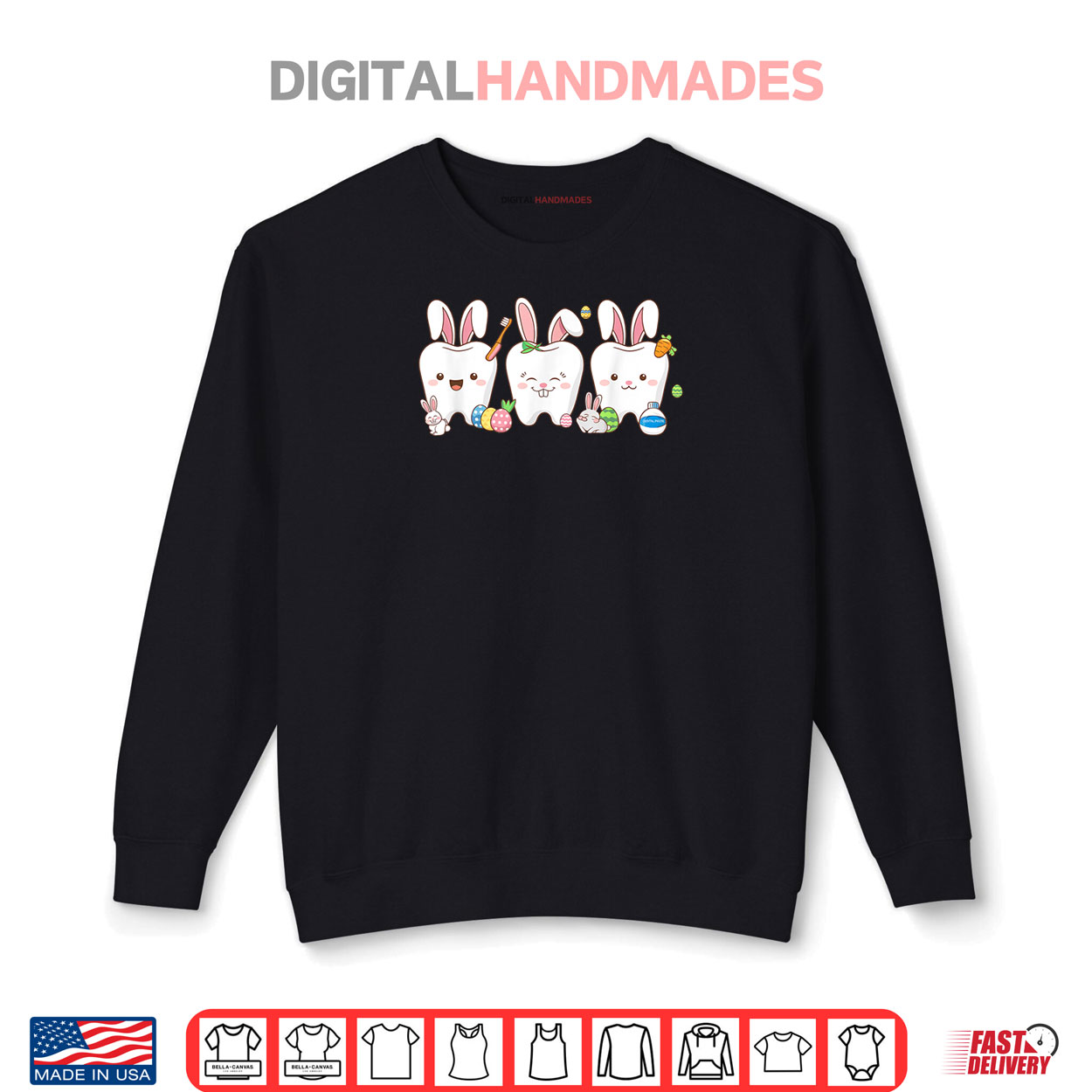 Women Dental Squad Easter Spring Bunny Tooth Dental Crew Shirt Women Dental Squad Easter Spring Bunny Tooth Dental Crew Shirt