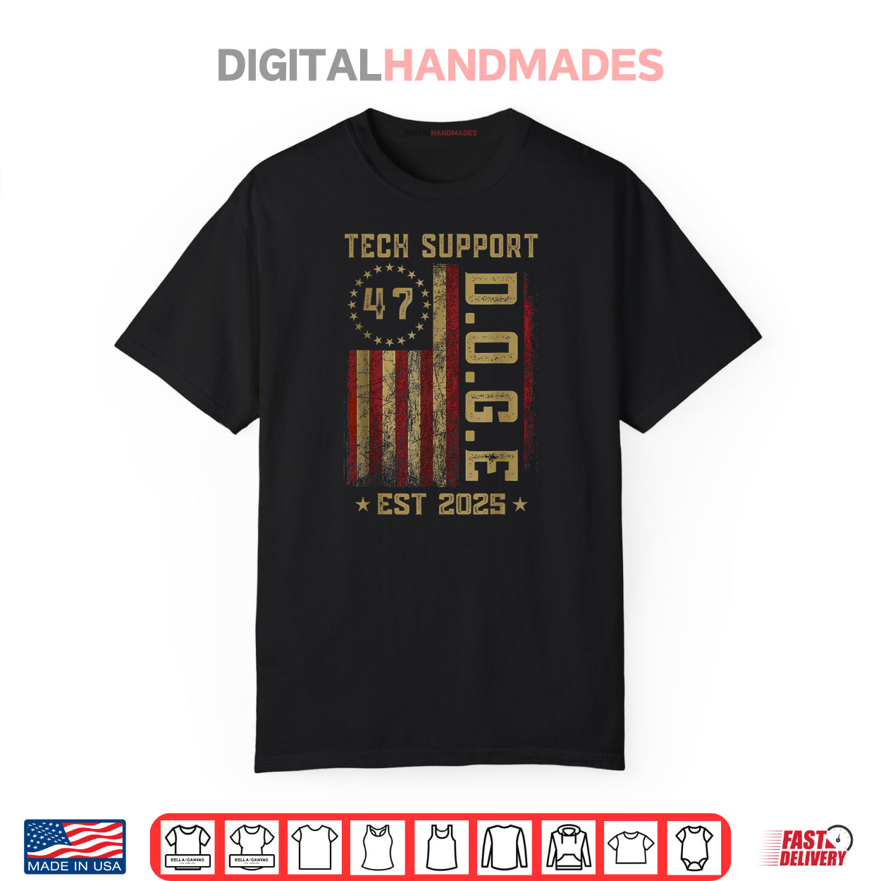 Tech Support D.O.G.E. Funny USA Flag Shirt Tech Support D.O.G.E. Funny USA Flag Shirt