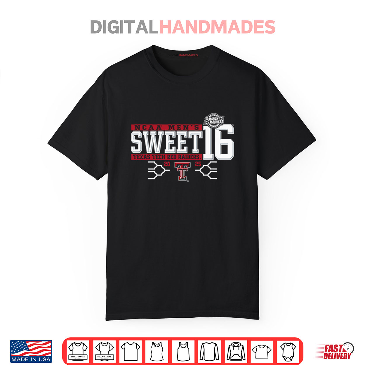 Texas Tech Red Raiders Sweet 16 2025 Men’s March Madness Shirt Texas Tech Red Raiders Sweet 16 2025 Men’s March Madness Shirt