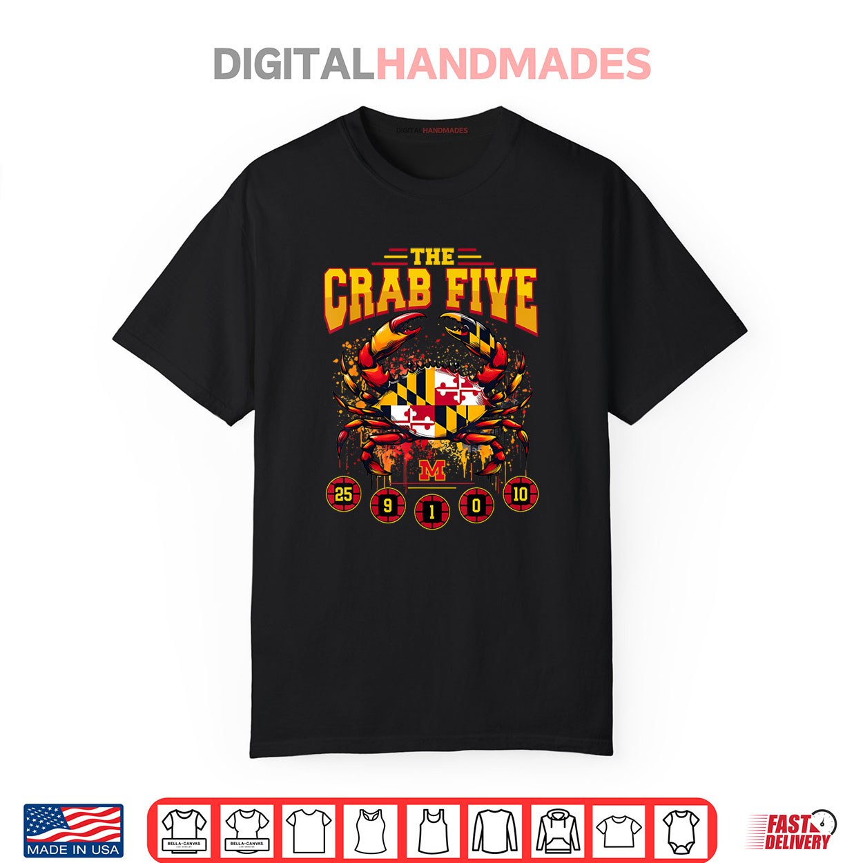The Crab Five Crab Flag Maryland Shirt The Crab Five Crab Flag Maryland Shirt