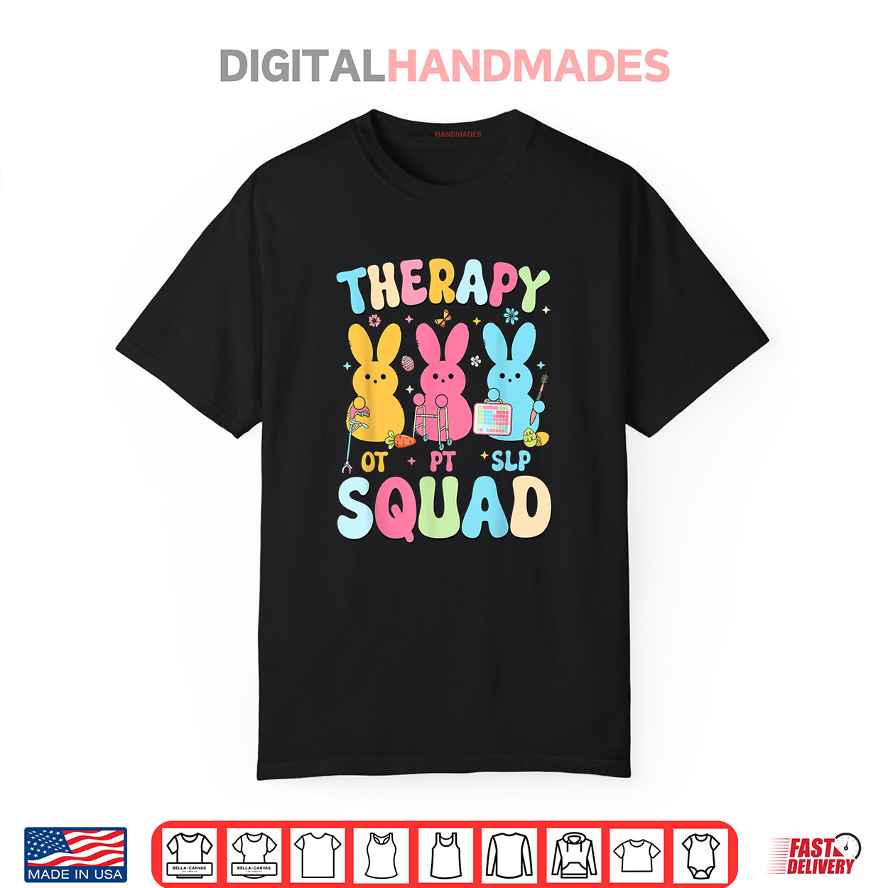 Therapy Squad Easter Day SLP OT PT Bunny Eggs Therapist Shirt Therapy Squad Easter Day SLP OT PT Bunny Eggs Therapist Shirt