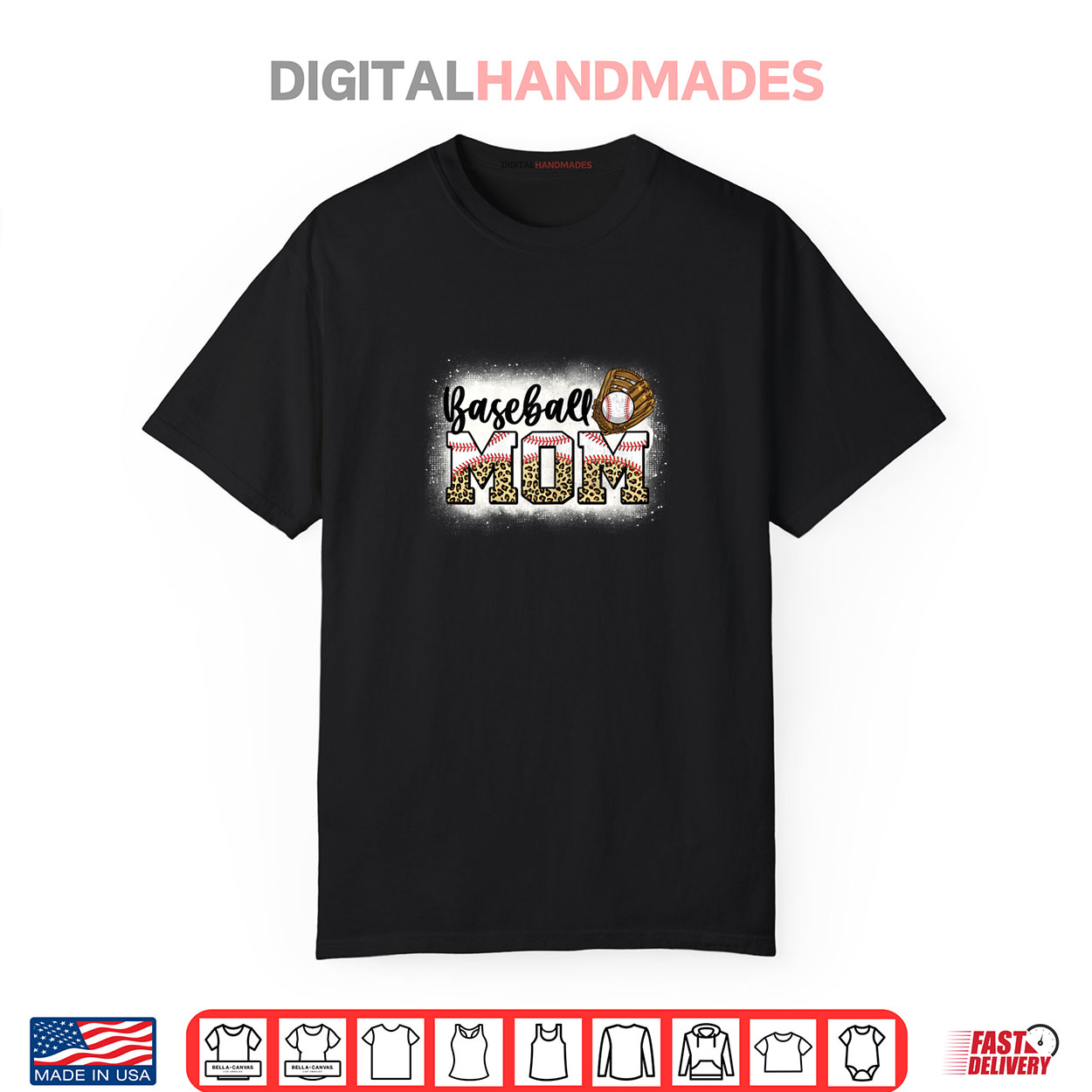 Womens Bleached Baseball Mom Leopard Mother’s Day Shirt Womens Bleached Baseball Mom Leopard Mother’s Day Shirt