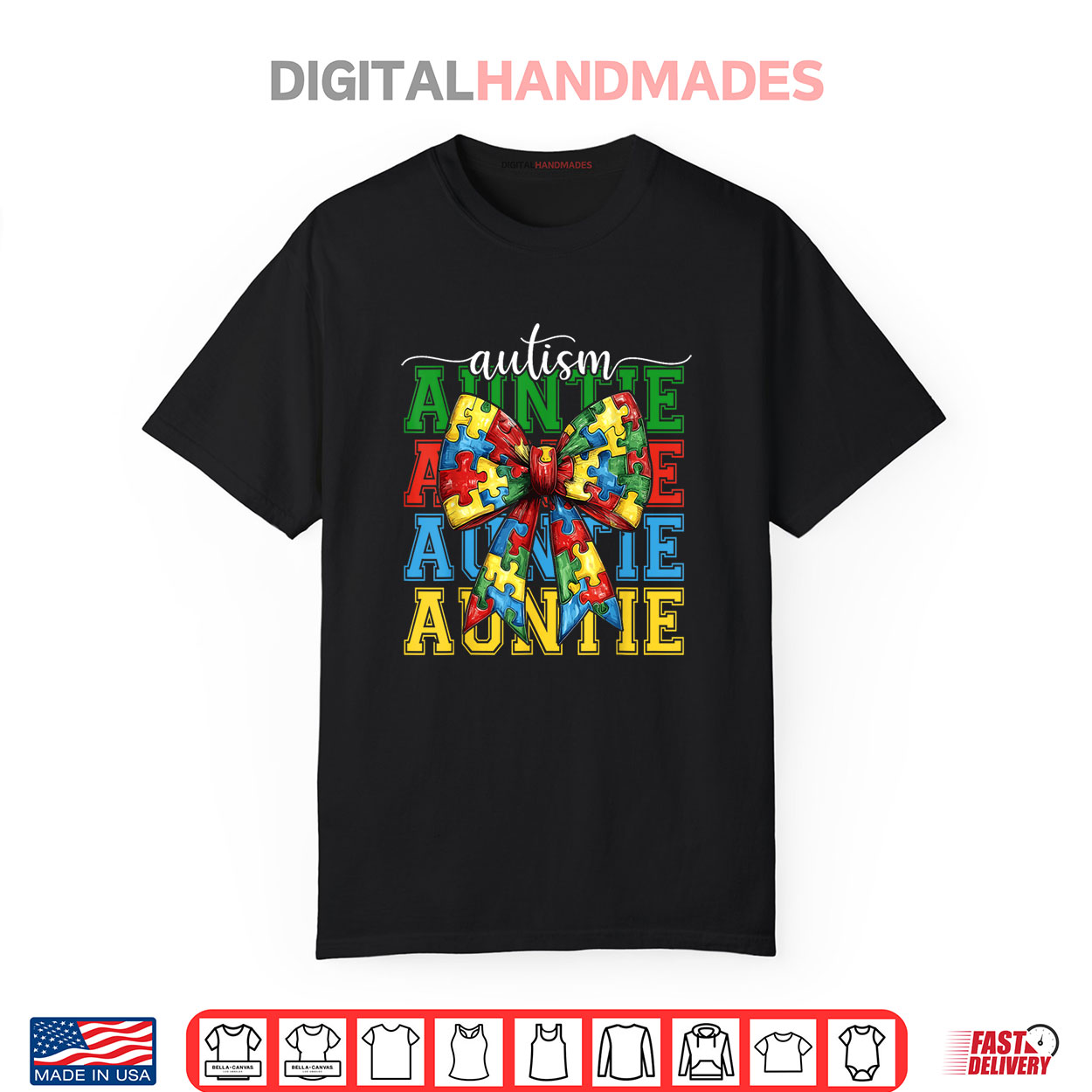 Autism Auntie Puzzle Coquette Bow Autism Awareness Aunt Shirt Autism Auntie Puzzle Coquette Bow Autism Awareness Aunt Shirt