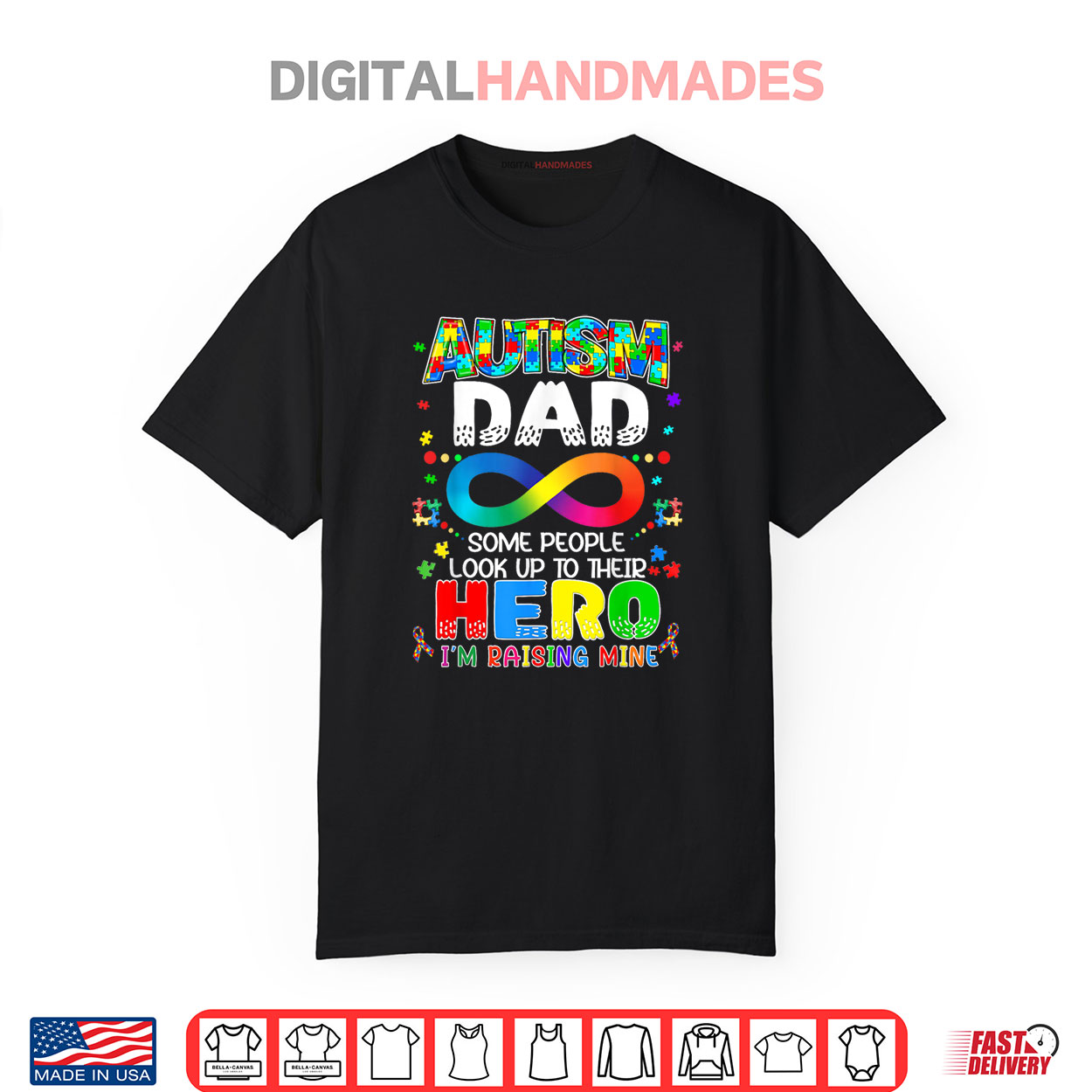 Autism Dad Raising Hero Groovy Father Autism Awareness Shirt Autism Dad Raising Hero Groovy Father Autism Awareness Shirt